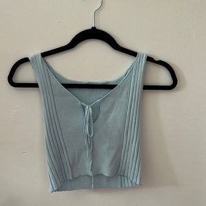 A small blue comfy tank top. Super cute and very soft in fabric.